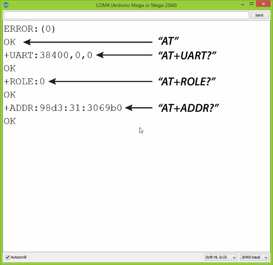 从属配置HC-05蓝牙模块Arduino