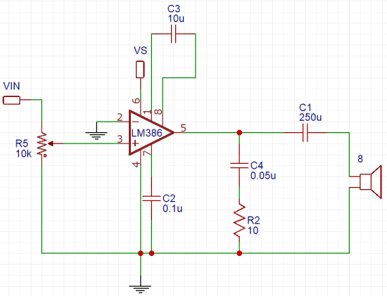 LM386音频放大电路原理图