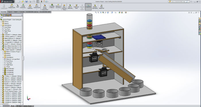 颜色分拣机Arduino项目Solidworks模型