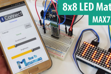 8×8 LED矩阵MAX7219教程，通过蓝牙滚动文本和Android控制