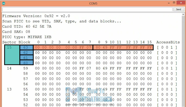 Arduino MFRC522库DumpInfo示例