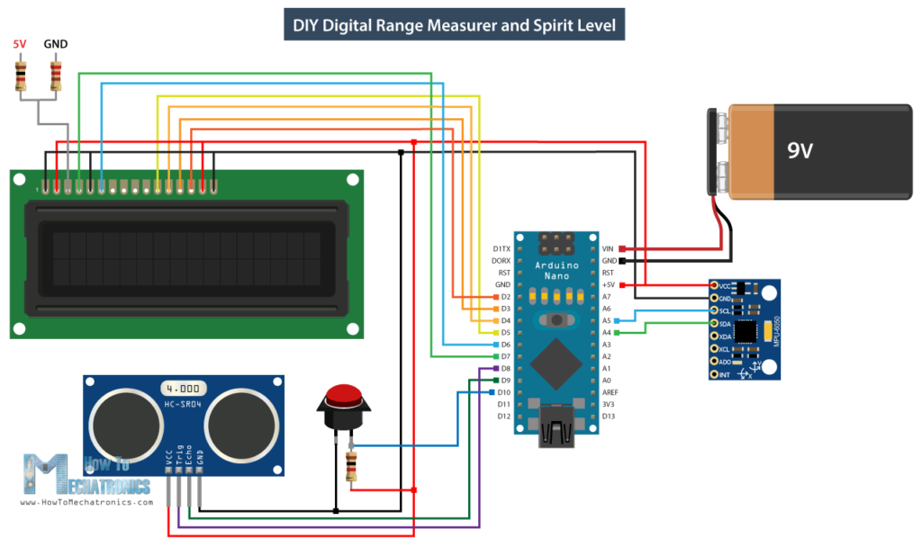 Arduino DIY数字范围测量和精神级电路原理图