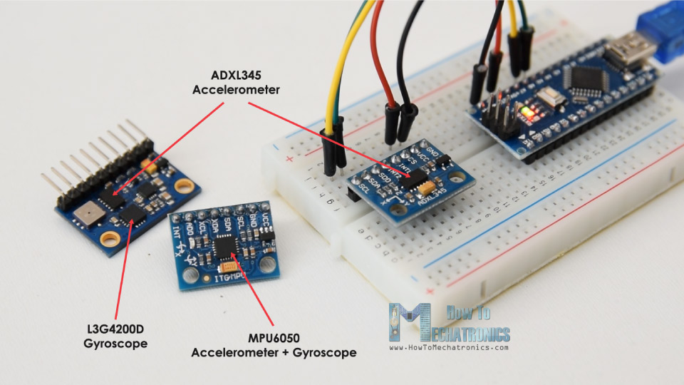 ADXL345加速度计和L3G4200D GyrScope或MPU6050 6DOF模块