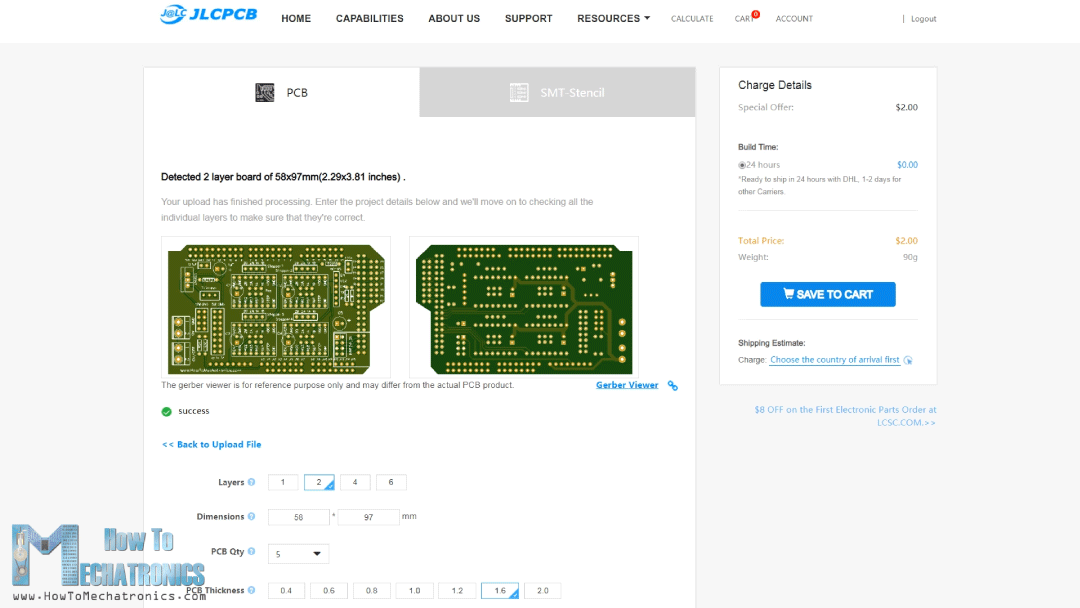 从JCLPCB订购PCB