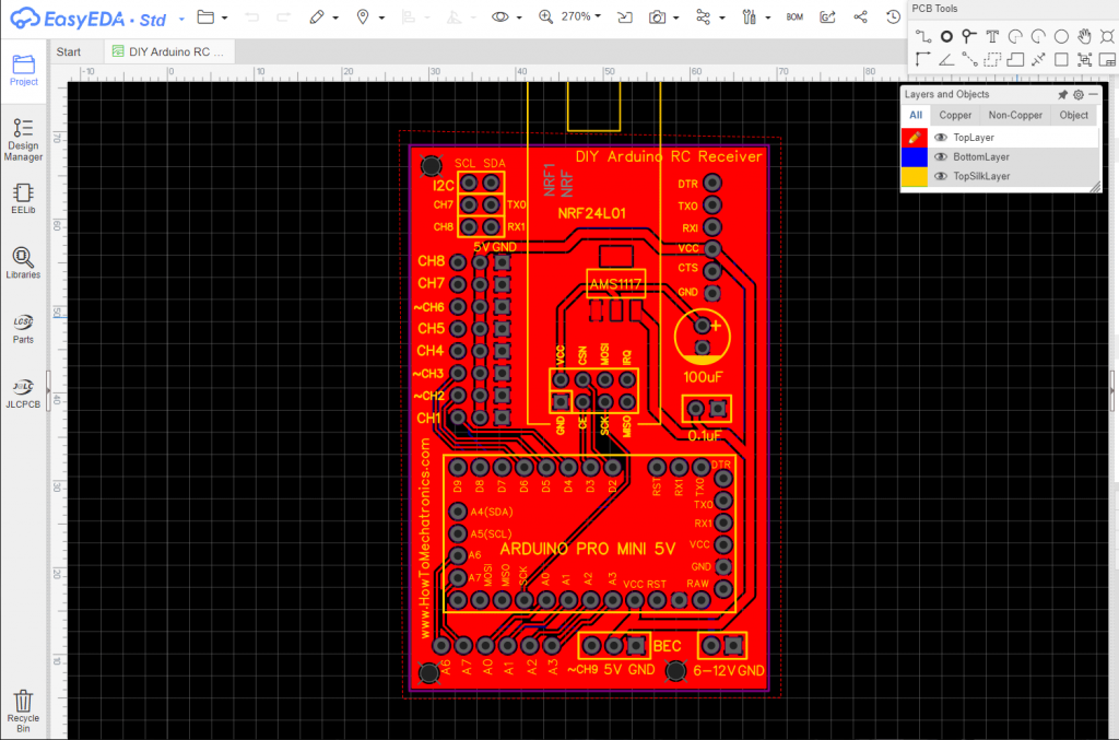 Arduino RC接收器PCB来自JLCPCB