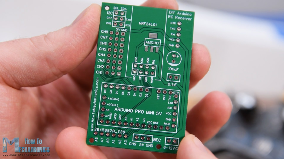 定制设计的RC接收器PCB