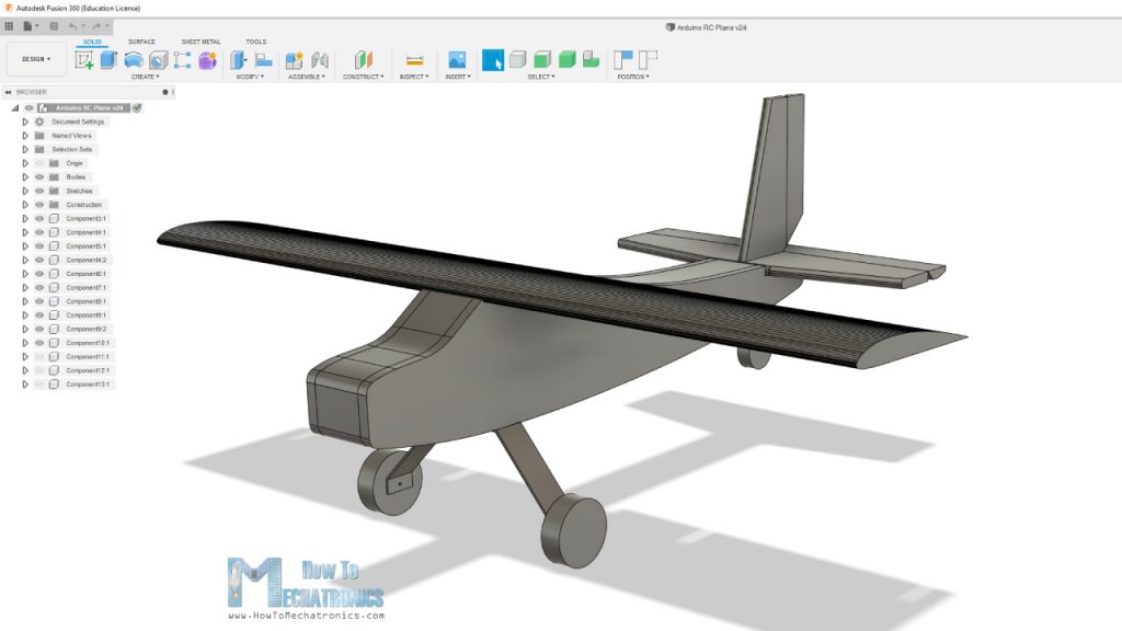 RC飞机三维模型在Autodesk融合360