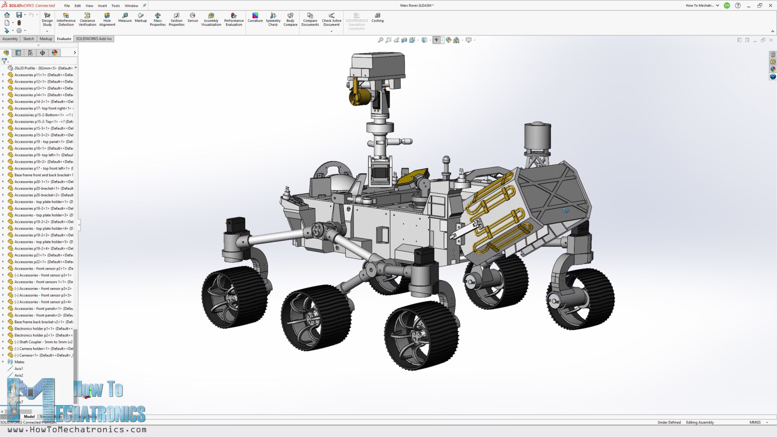 DIY Mars Rover SolidWorks 3D模型下载